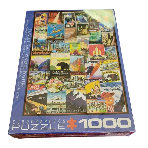 Eurographics Travel U.S.A. Vintage  Posters Puzzle NEW 1000 Piece - Picture 1 of 6